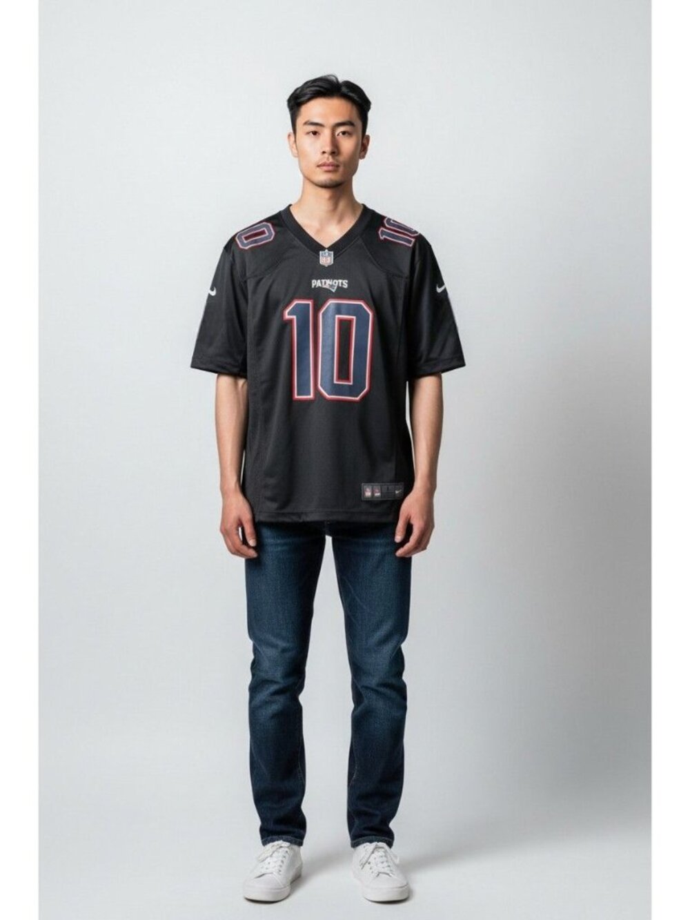 Men's Nike New England Patriots #10 Mac Jones Football Game Jersey Large New